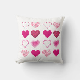 様々なハート型の模様の均一なパターン クッション