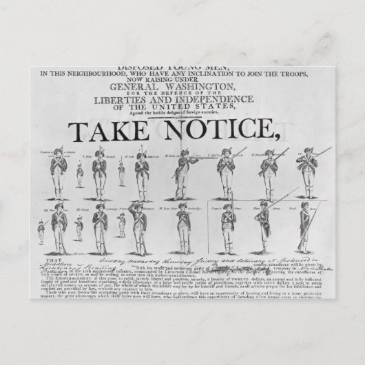 様々なポジションを示す米国陸軍の採用 ポストカード (正面)