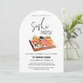 様々な場面でアーチ型寿司パーティー　寿司の夜のパーティー 招待状 (スタンド正面)