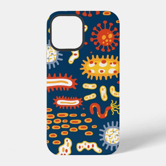 様々な微生物のパターン iPhoneケース (裏面)