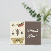 様々な昆虫+"ありがとう!"、ヴィンテージルック ポストカード (スタンド正面)