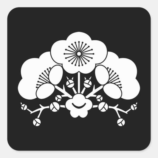 様々な梅の花 スクエアシール (正面)