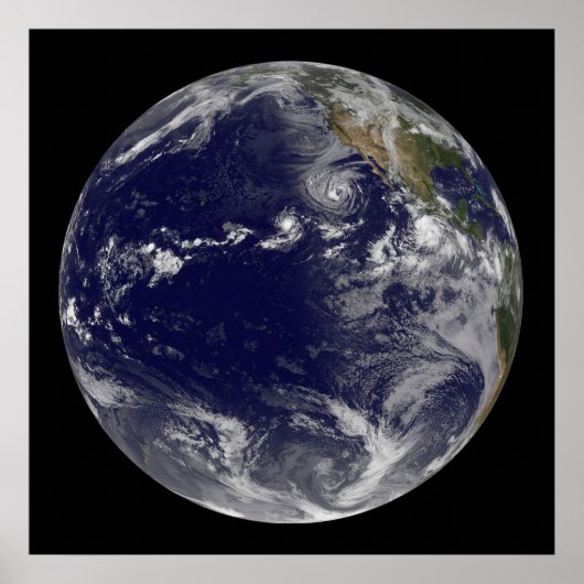 様々な熱帯嵐を示す完全な地球。 ポスター (正面)