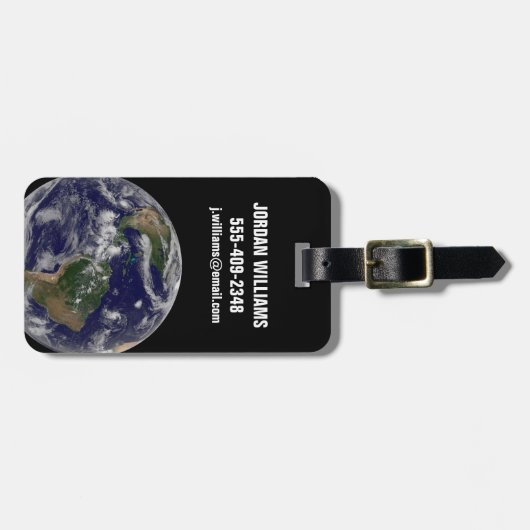 様々な熱帯雨系を示す全地球。 ラゲッジタグ (正面横)