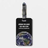 様々な熱帯雨系を示す全地球。 ラゲッジタグ (裏面縦)