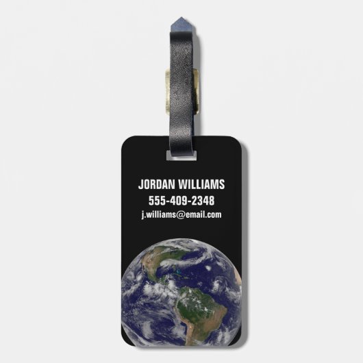 様々な熱帯雨系を示す全地球。 ラゲッジタグ (裏面縦)