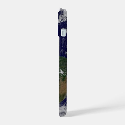 様々な熱帯雨系を示す全地球。 iPhone 15ケース (左側面)