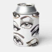様々な目、まばたき、メイクデザイン。 缶クーラー (缶裏面)