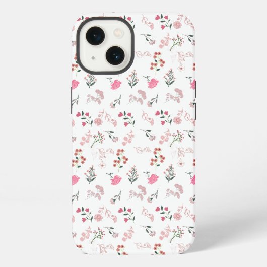 様々な繊細な花柄 iPhoneケース (裏面)