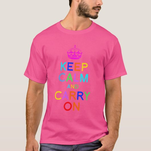 様々な色でKeep Calm+and+Carry+On Tシャツ (正面)