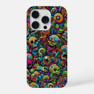 様々な色のゾンビ柄 iPhone 15 PROケース