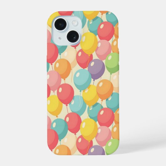 様々な色のParty風船 iPhone 15ケース (裏面)