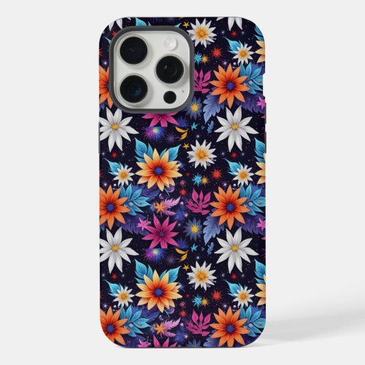様々な花の色合いパターン-24192 iPhoneケース (裏面)