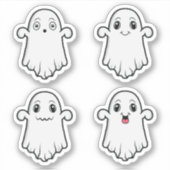 様々な表情のキュートなオバケ ハロウィン シール (正面)