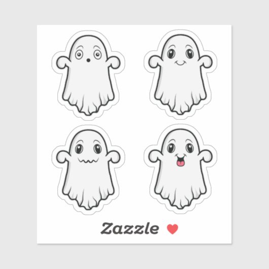 様々な表情のキュートなオバケ ハロウィン シール (シート)