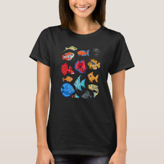 様々な観賞魚の分析 Tシャツ