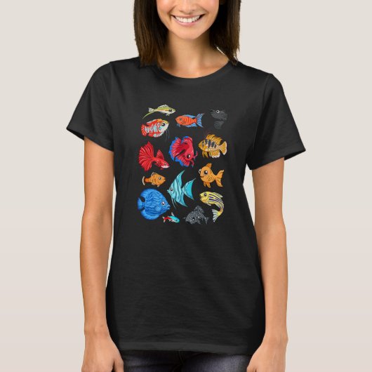 様々な観賞魚の分析 Tシャツ (正面)