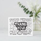 様々な言語での「ありがとう」 ポストカード (スタンド正面)