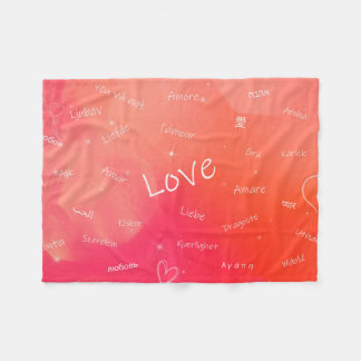 様々な言語で表記したLOVEという単語    フリースブランケット