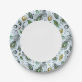 様々カラフルな羽 ペーパープレート (正面)