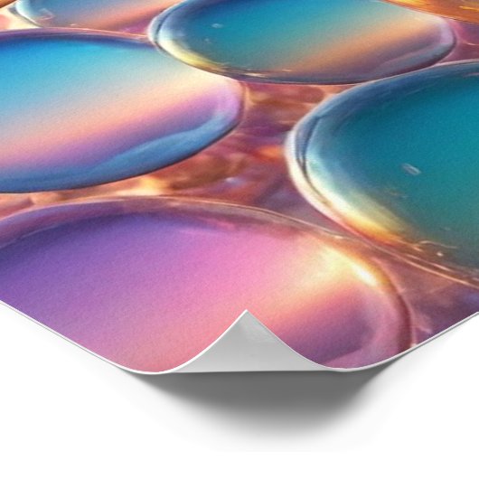 様々数々のな大きさの色の泡 ポスター (角)