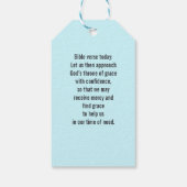 様式化あじさい花の柄 – エレガント青 ギフトタグ (裏面)