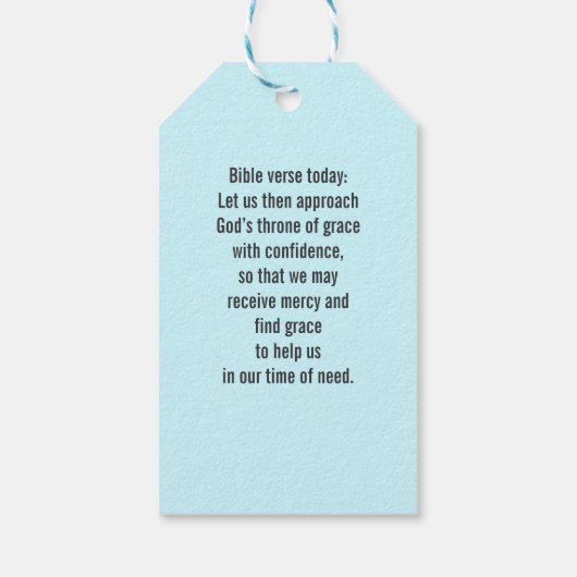 様式化あじさい花の柄 – エレガント青 ギフトタグ (裏面)