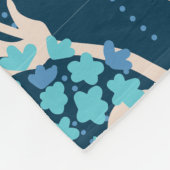 様式化あじさい花の柄 – エレガント青 フリースブランケット (角)