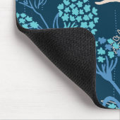 様式化あじさい花の柄 – エレガント青 マウスパッド (コーナー)