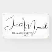 様式化されたたった今結婚しましたカーバナー 横断幕 (横)