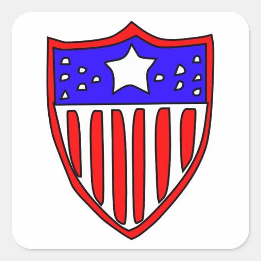 様式化されたアメリカ国旗のシール スクエアシール (正面)