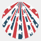 様式化されたアメリカ国旗のシール ラウンドシール (正面)