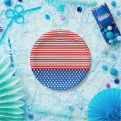 様式化されたアメリカ国旗 ペーパープレート (パーティー)