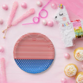 様式化されたアメリカ国旗 ペーパープレート (パーティー)