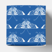 様式化されたアールデコ蝶、コバルトブルーと白 フェイバーボックス (上部)