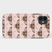 様式化されたアールデコ蝶 – チョコレートと桃 Case-Mate iPhoneケース (裏面(横))
