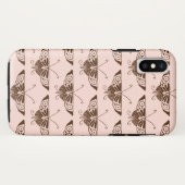 様式化されたアールデコ蝶 – チョコレートと桃 Case-Mate iPhoneケース (裏面(横))