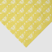 様式化されたアールデコ蝶 – 黄色と白 薄葉紙 (詳細)