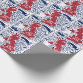 様式化されたイギリスの地図:ヴィンテージ旅行。 ラッピングペーパー (角)