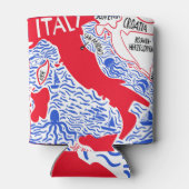 様式化されたイタリアの地図:ヴィンテージ旅行。 缶クーラー (裏面)