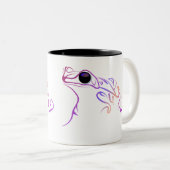 様式化されたカエルのドードル ツートーンマグカップ (正面右)