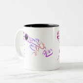 様式化されたカエルのドードル ツートーンマグカップ (正面左)