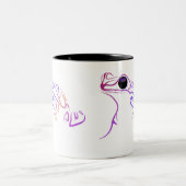 様式化されたカエルのドードル ツートーンマグカップ (中央)