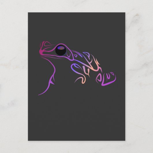 様式化されたカエルのドードル ポストカード (正面)