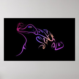 様式化されたカエル ポスター