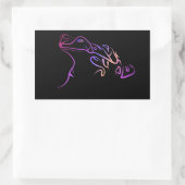 様式化されたカエル 長方形シール (バッグ)