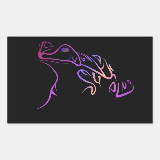 様式化されたカエル 長方形シール (正面)