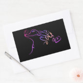 様式化されたカエル 長方形シール (封筒)