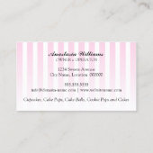 様式化されたカップケーキのベーカリーの暗いピンク 名刺 (裏面)