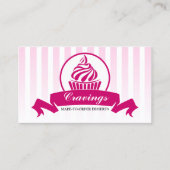 様式化されたカップケーキのベーカリーの暗いピンク 名刺 (正面)